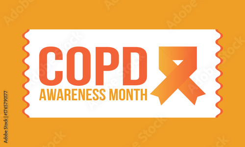 COPD Awareness Month in November. Chronic Obstructive Pulmonary Disease. Celebrated annual in United States. Medical health care and awareness design. Poster, card, banner and background. Vector