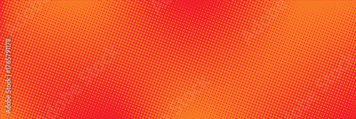Dots halftone orange color pattern gradient texture with technology digital background. Dots pop art comics with summer background. vector ilustration