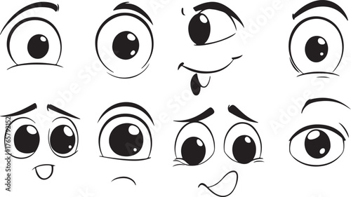 A set of funny cartoon eyes for monster design, a vibrant vector illustration and icon of whimsical eyeballs
