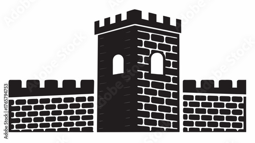 Iconic castle tower with crenellated battlements and stone walls symbolizing strength security history and defense