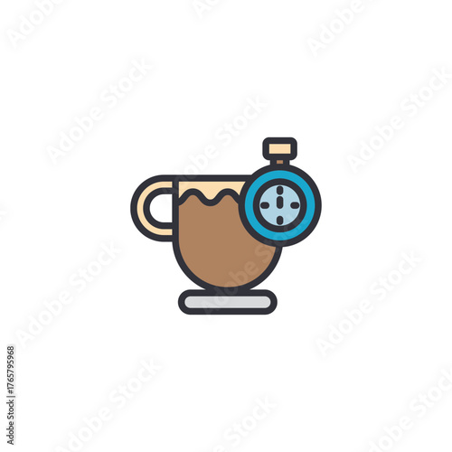Vector illustration of a traditional coffee grinder, representing vintage tea or coffee preparation, classic brewing tools, and beverage equipment icon.