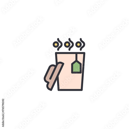 Vector illustration of Matcha whisk and tea sticks, symbolizing Japanese tea ceremony, organic drink, and cultural tradition.