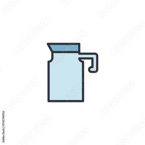 Vector of a modern pitcher, representing water or beverage container, tea preparation, and minimalist kitchen design.