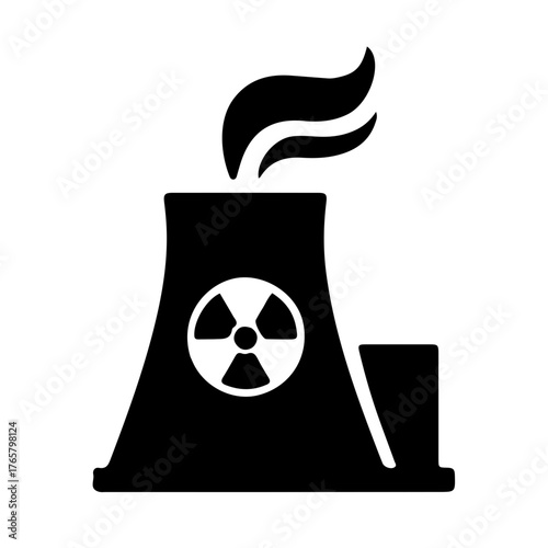 Hydroelectric Energy Icon Black and White