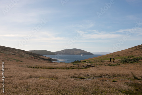Falkland Islands landscape on a cloudy winter day