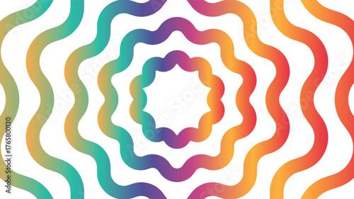 A colorful concentric wavy lines pattern a central void