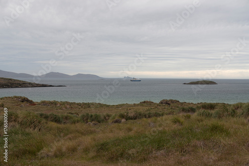 Falkland Islands landscape on a cloudy winter day