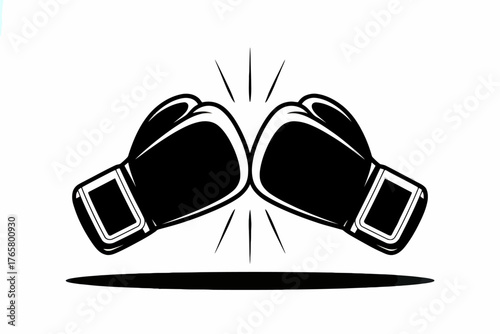 Clash of Titans Boxing Gloves Ready to Rumble Competitive Edge and Fighting Spirit Illustration in Black and White
