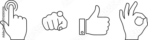 Cartoon Hand Gestures Set
