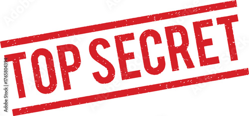 A red top secret stamp with a distressed texture 