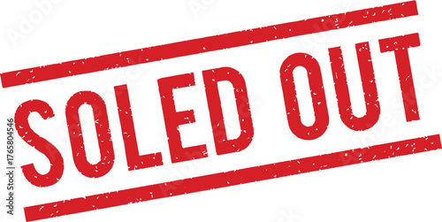 A red soled out stamp diagonally 