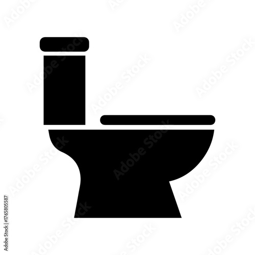 Toilet bowl icon with transparent background — representing bathroom fixture, restroom, or sanitation facility.
