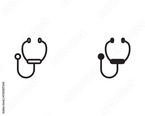 A set of stethoscope icons in various colors
