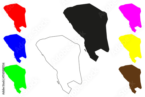 Monywa city (Republic of the Union of Myanmar, Burma) map vector illustration, scribble sketch Monywa map