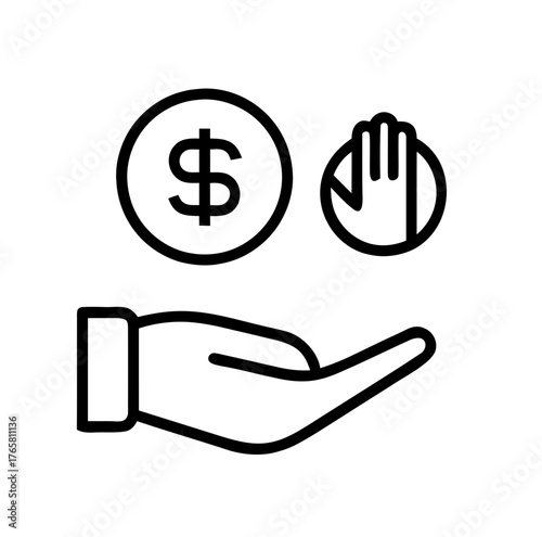 A Hand Giving or Receiving Money with Coins