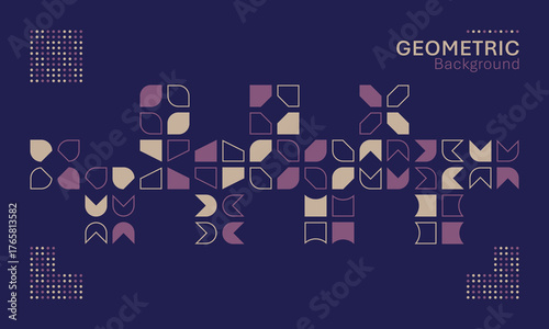 Luxury Purple Modern Geometric Boho Motif Decorative Pattern Landscape Background