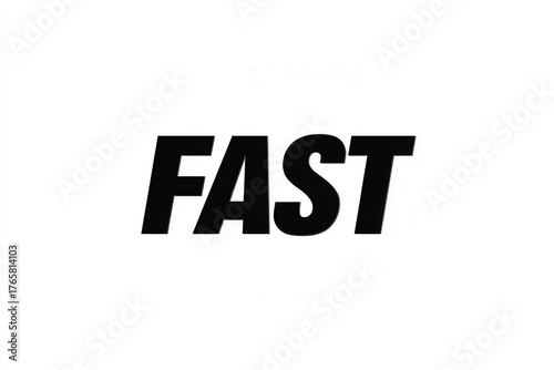A striking image featuring the word 'FAST' in bold black typography against a clean white background. Ideal for concepts of speed and efficiency.