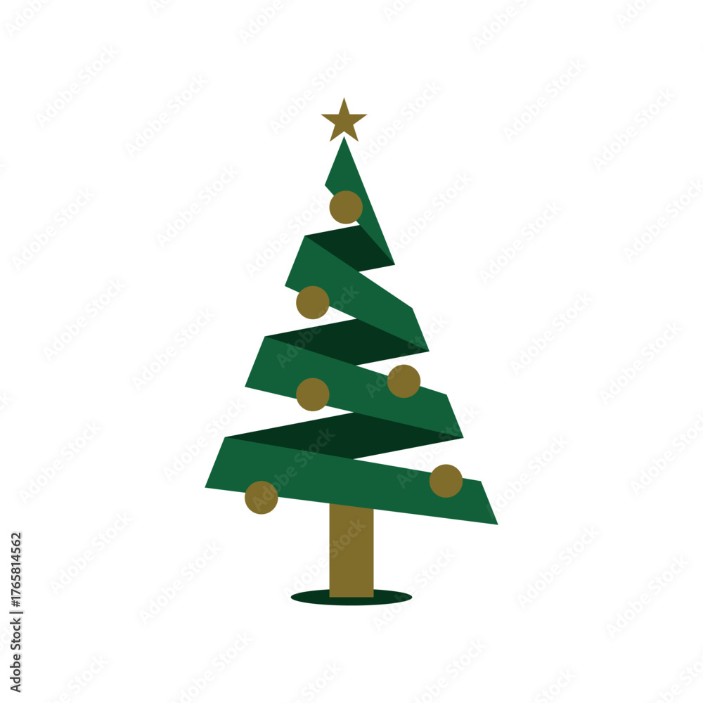 Fototapeta premium simple pine tree for Christmas celebration logo vector