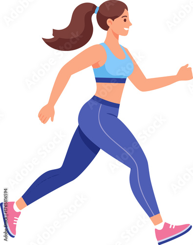 Woman jogging in athletic wear during workout session