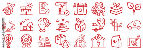 Eco-friendly Icons Sustainability, Renewable Energy, and Green Living