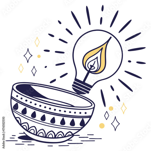 vector illustration of an electric bulb