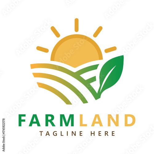 Luxury farm land logo s , agriculture logo template