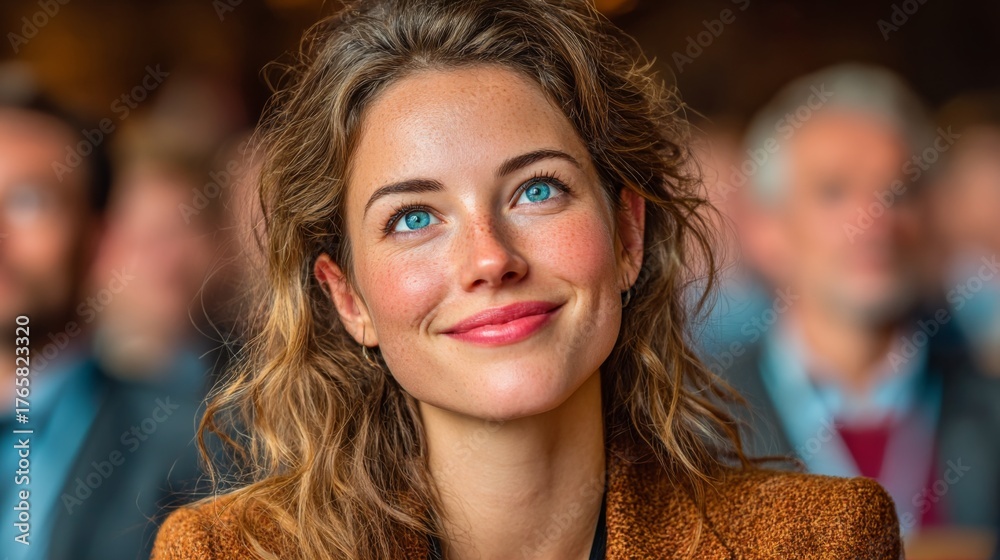 Fototapeta premium beautiful professional business woman smiling watching a talk