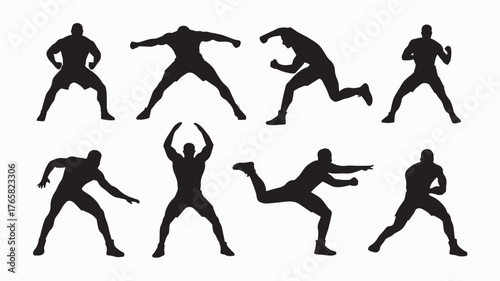 Poses silhouette Sports Wrestling