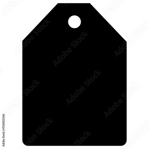 Black Price Tag Silhouette Vector Icon Label for Sale Discount and Retail