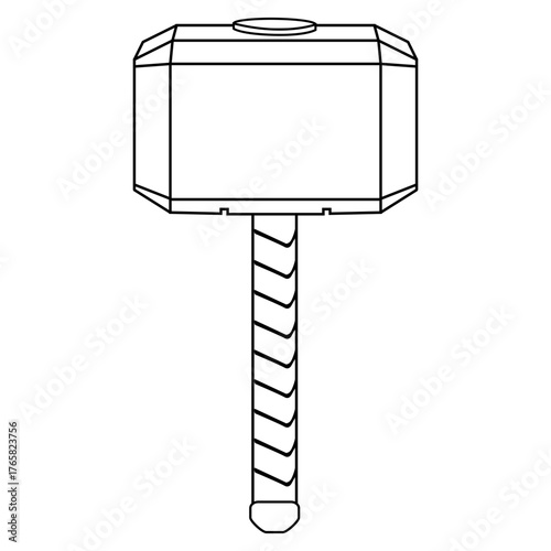 Thor's Mjolnir Hammer Outline, Tool and Power Symbol