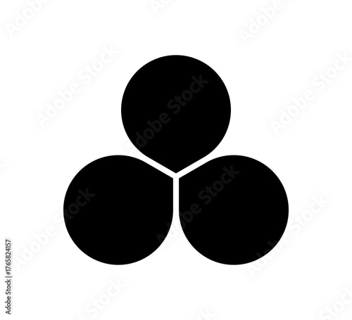 Flower diagram with 3 petals. Flower with three leaves flat shape icon. Infographic circle diagram. Pie chart. Round wheel chart. Vector illustration isolated on white background.