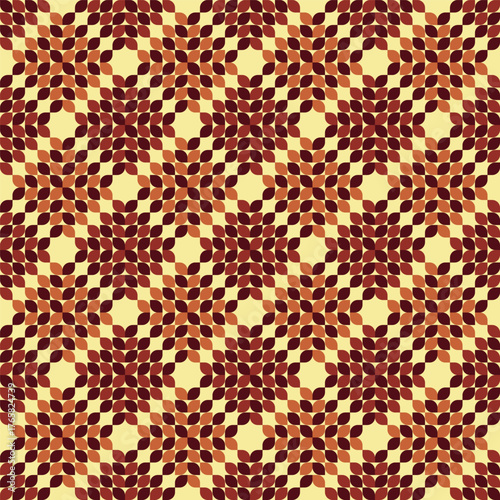 Geometric Seamless Petal Pattern with Retro Color Palette Background Design