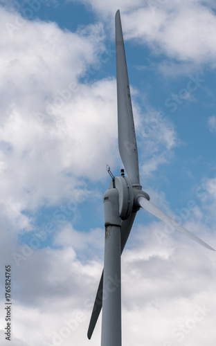 wind turbine against blue sky
