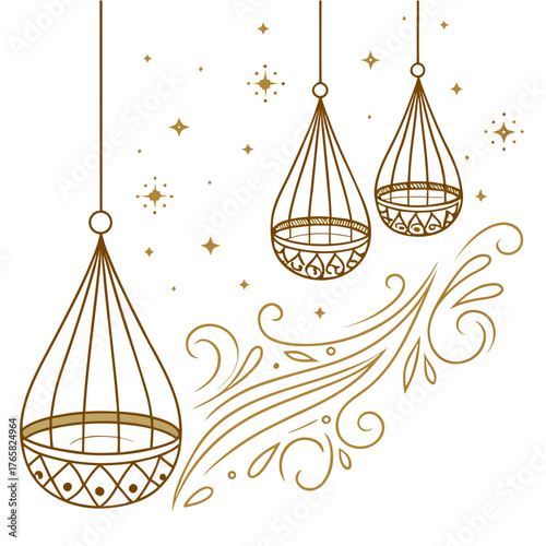 vector illustration of a bird cage