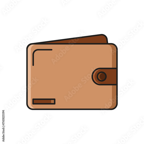 Color Line Wallet Illustration Icon Vector for Money and Payment Design