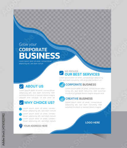 a4 mini corporate business flyer template design, one of the best template design , modern leaflet design, mini poster template design,