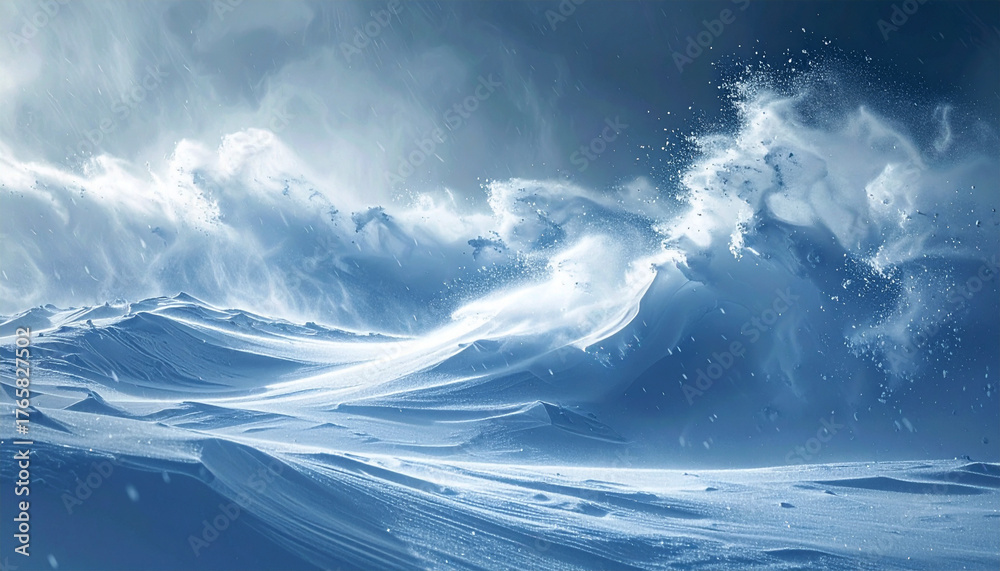 Fototapeta premium 雪崩のよう荒々しい雪の背景