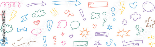 Doodle elements collection shapes symbols