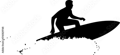 Surfboard rider silhouette design for beach lifestyle artwork