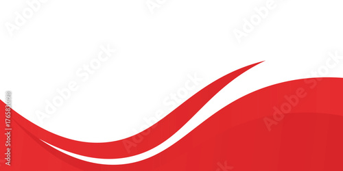 Red Wave on White Background Simple curve background for business vector eps10 background