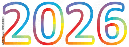 Colorful gradient 2026 new year design.