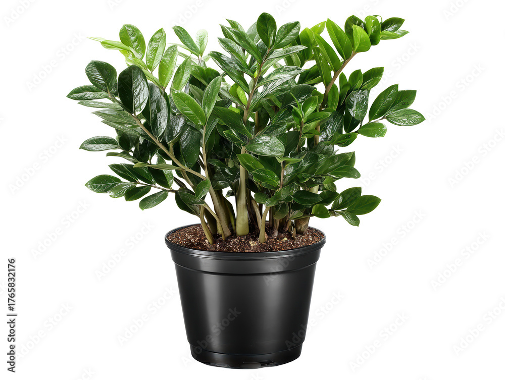 Fototapeta premium Healthy Green Indoor Plant Black Pot