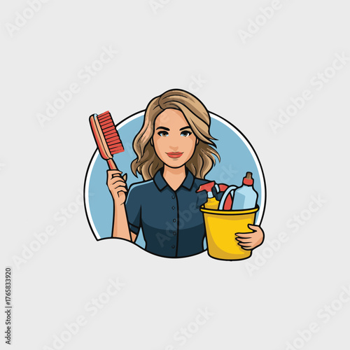 female painter with brush