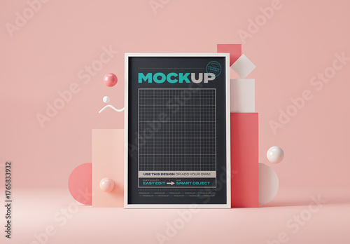 Vertical Frame Mockup Stand with Design Elements