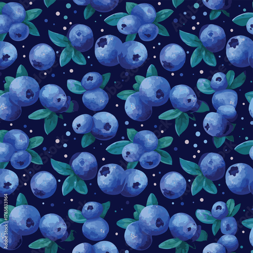 Cute blueberry fruits pattern background vector design