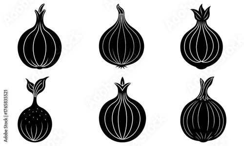 Bold onion illustration set for healthy cooking blog or restaurant branding, hand-drawn style, fresh ingredients, adds rustic charm and authentic flavor