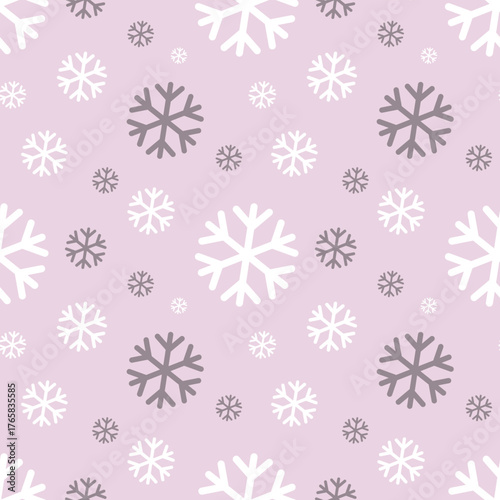Seamless pattern with a snowflake. Winter season. Vector illustration