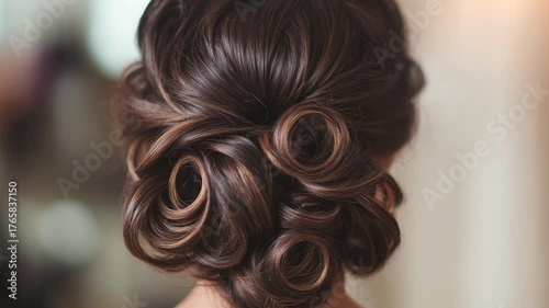 selective focus styling hair for special occasion