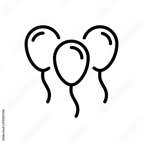 Balloon icons. Party or Birthday Balloons