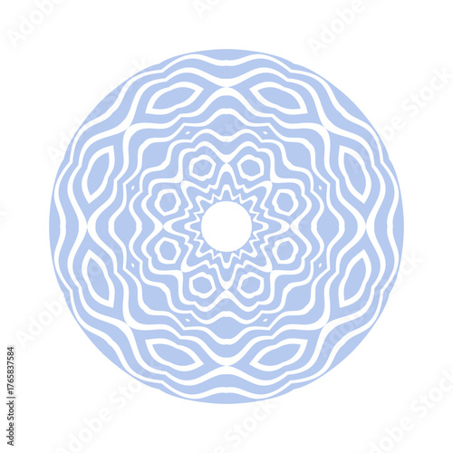 Abstract Radial Circular Wavy Lines Pattern. Decorative Circle Design Element. 